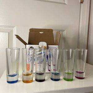 Multi-color Rainbow Libbey Shot Glasses